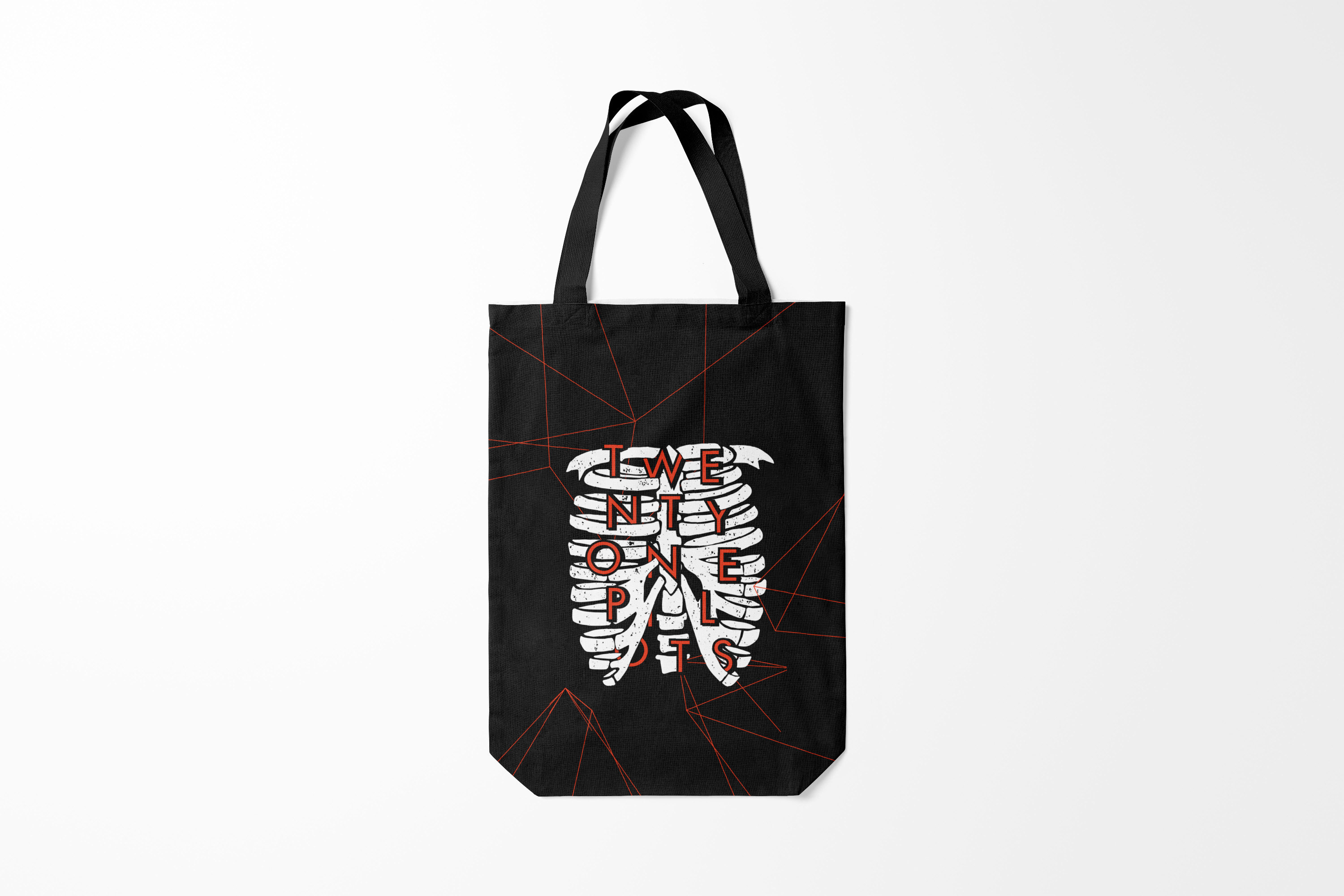 

Сумка шoппер унисекс Burnettie Twenty one pilots Bones, черный, Twenty one pilots Bones