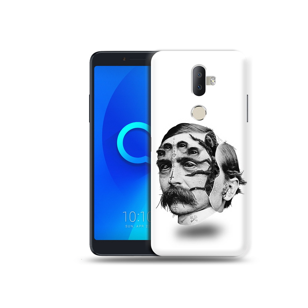 

Чехол MyPads Tocco для Alcatel 3V страшное лицо мужчины, Прозрачный, Tocco