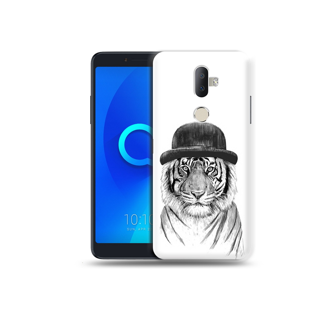 

Чехол MyPads Tocco для Alcatel 3V тигр британец, Прозрачный, Tocco