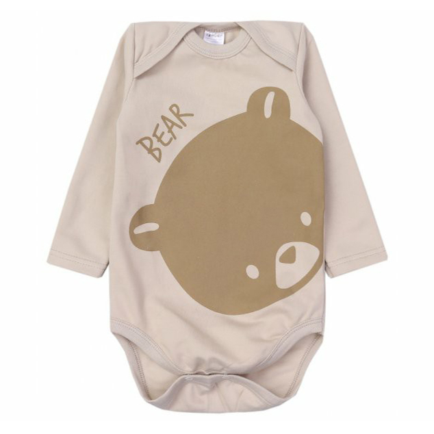 Боди для мальчика КотМаркот Mishka бежевое размер 56