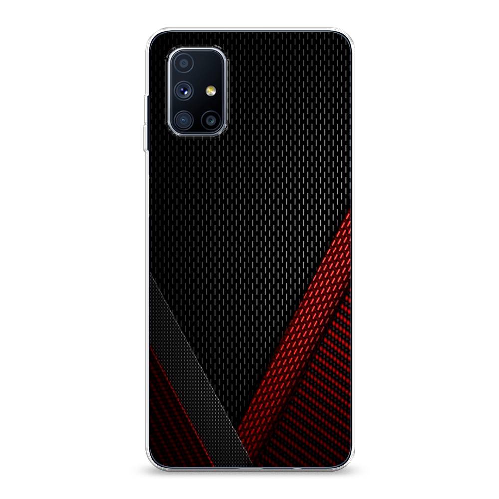 фото Силиконовый чехол "красный карбон" на samsung galaxy m51 awog