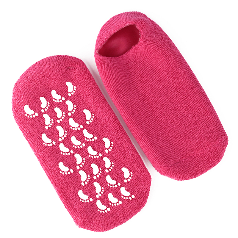 Носочки для педикюра Baziator увлажняющие многоразовые ярко-розовые beauty style носочки увлажняющие для педикюра urea