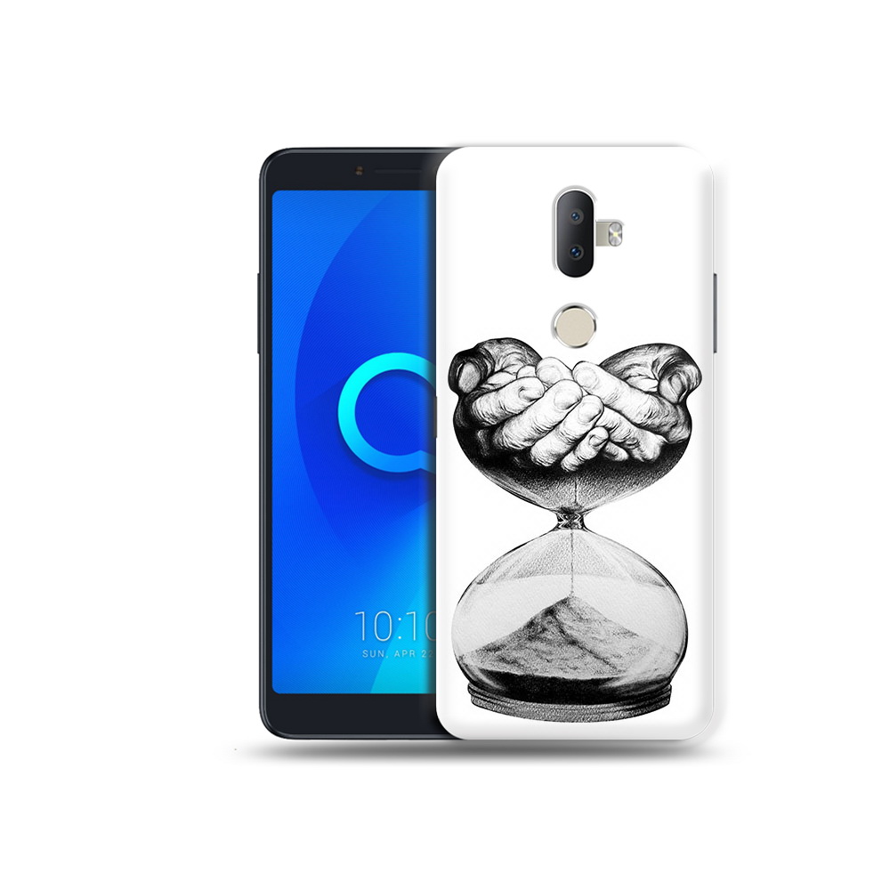 

Чехол MyPads Tocco для Alcatel 3V часы жизни черно белый, Прозрачный, Tocco