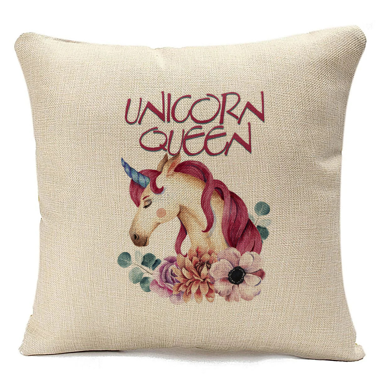 

Подушка бежевая CoolPodarok Unicorn queen, Бежевый