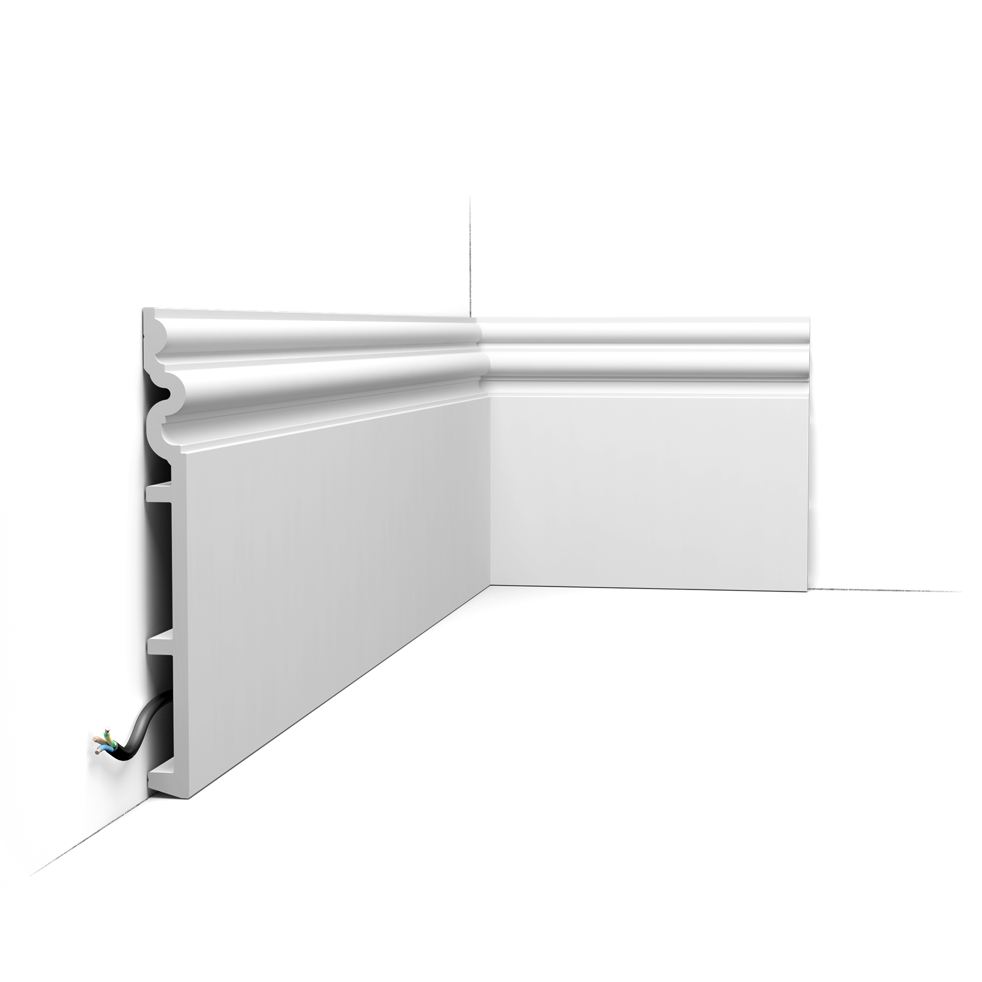 

Напольный плинтус Orac Decor SX193 AUTOIRE - Размеры: 25*2,2*200СМ, Белый