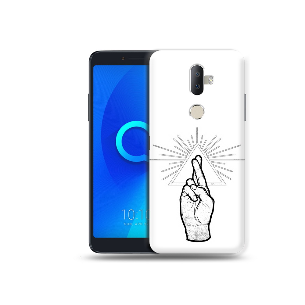 

Чехол MyPads Tocco для Alcatel 3V черно белая рука, Прозрачный, Tocco