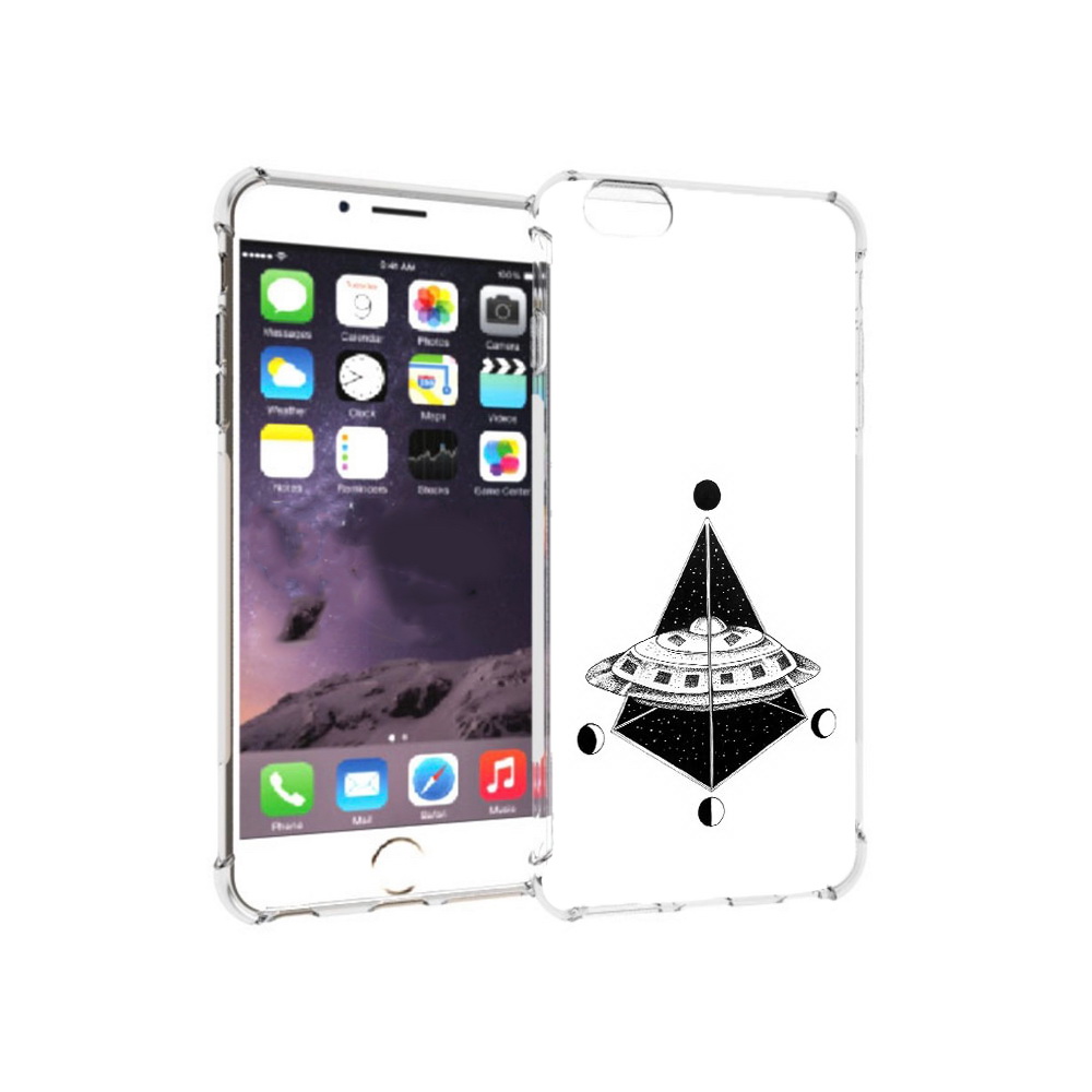 

Чехол MyPads Tocco для Apple iPhone 6 Plus черно белая летающая тарелка, Прозрачный, Tocco
