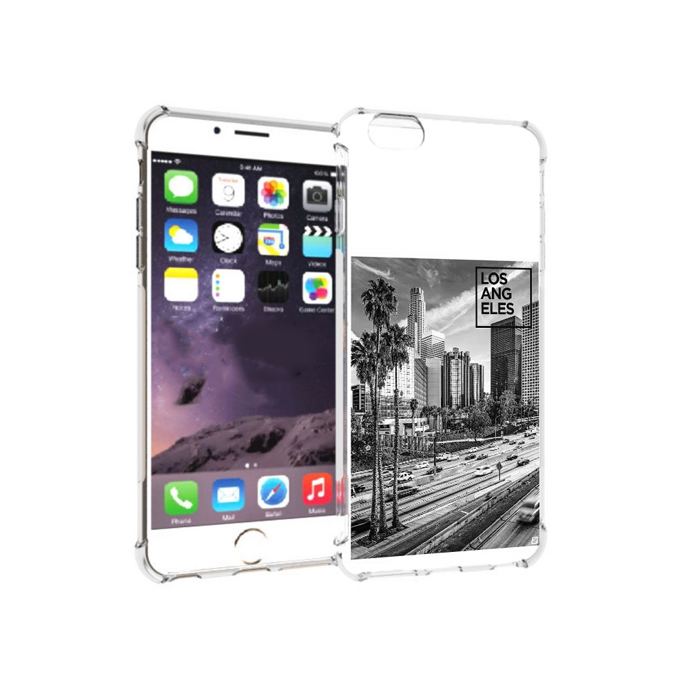 

Чехол MyPads Tocco для Apple iPhone 6 Plus черно белый лос анджелес, Прозрачный, Tocco