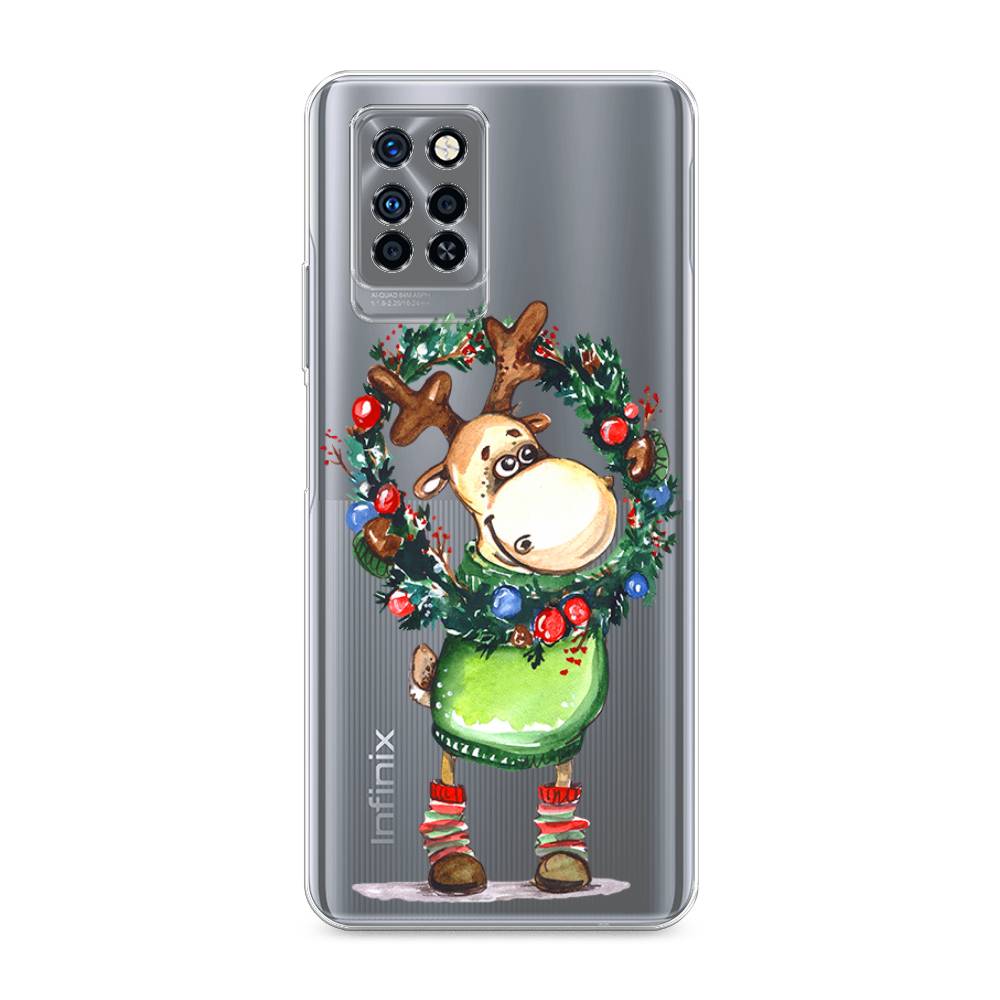 

Чехол на Infinix Note 10 Pro "Олень с новогодним венком", 3100150-4