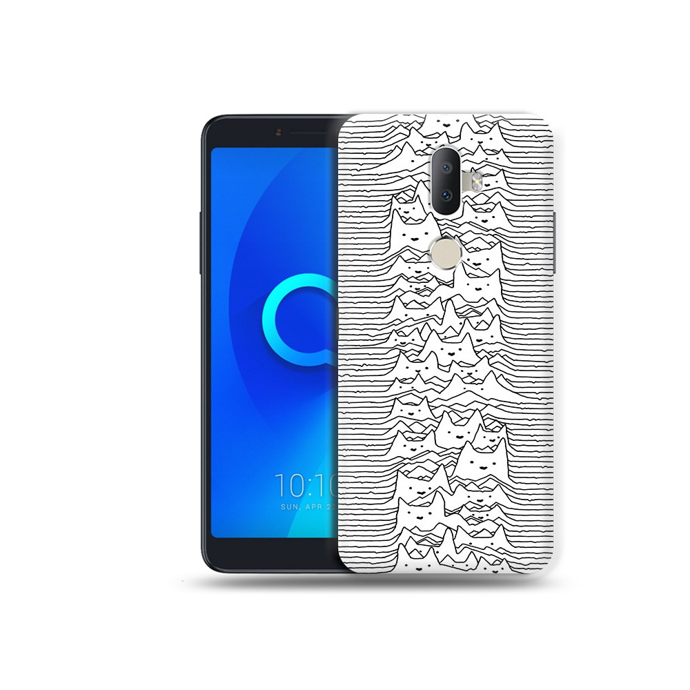 

Чехол MyPads Tocco для Alcatel 3V черно белые коты 3D, Прозрачный, Tocco