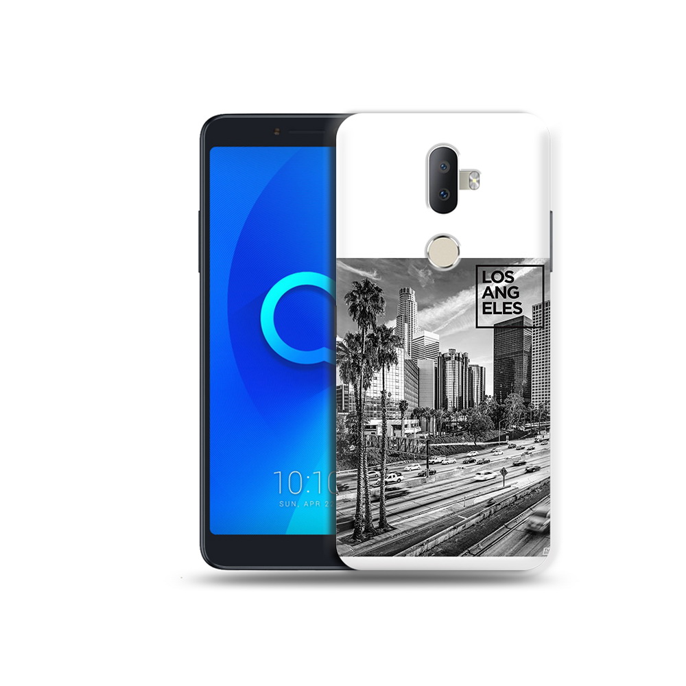 

Чехол MyPads Tocco для Alcatel 3V черно белый лос анджелес, Прозрачный, Tocco