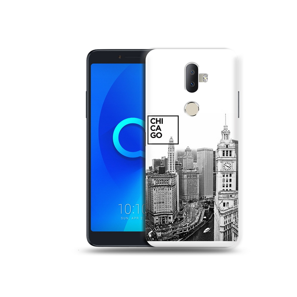 

Чехол MyPads Tocco для Alcatel 3V черно белый чикаго, Прозрачный, Tocco
