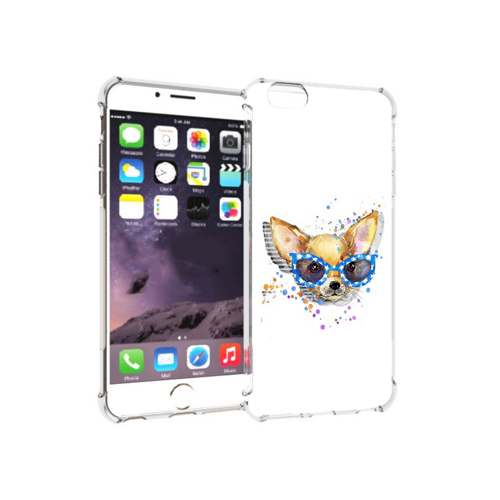 

Чехол MyPads Tocco для Apple iPhone 6 Plus чихуа-хуа в очках, Прозрачный, Tocco