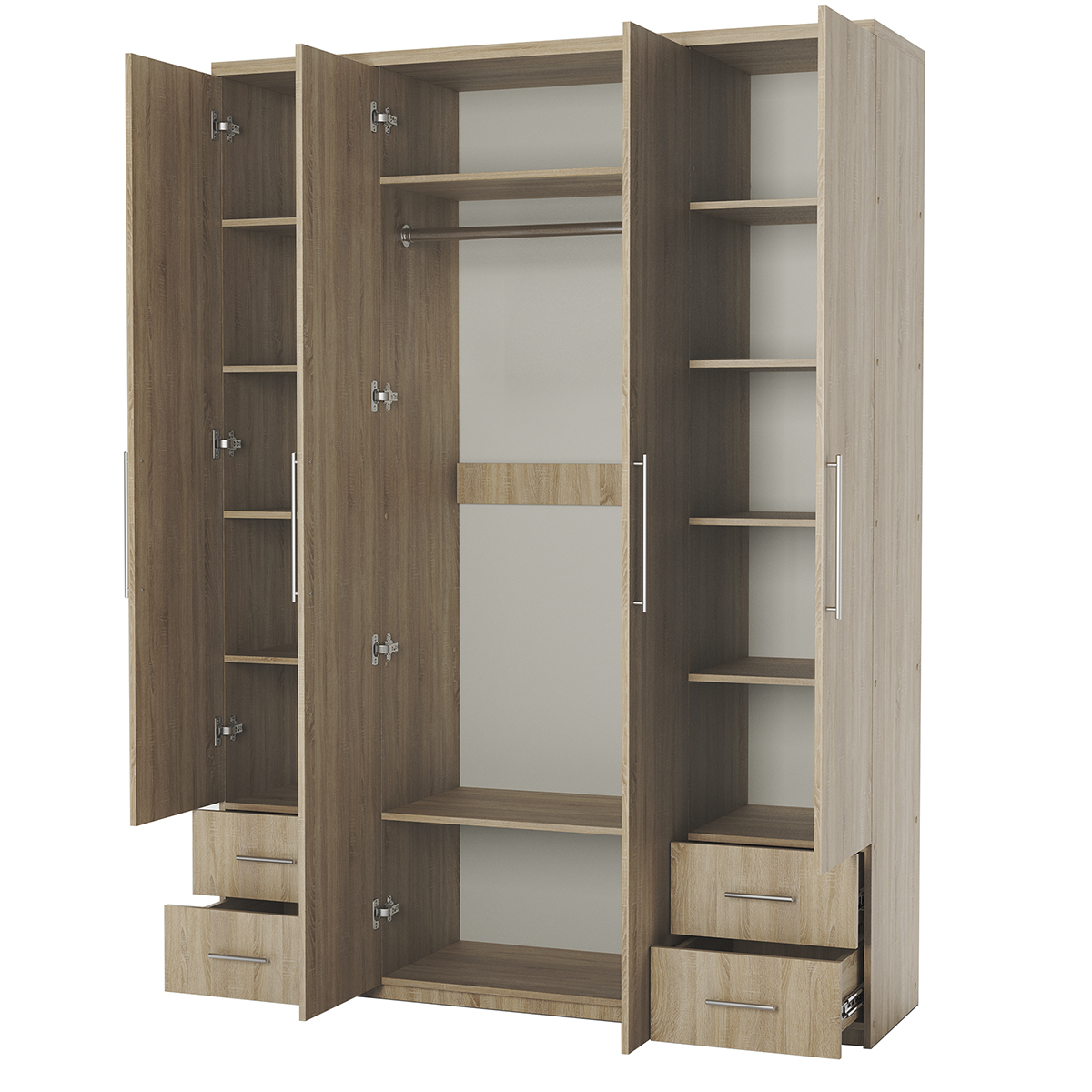 

Шкаф четырехдверный Мелодия МКЯ2-43 120х60 Дуб Сонома, Бежевый, Мелодия МКЯ2-43