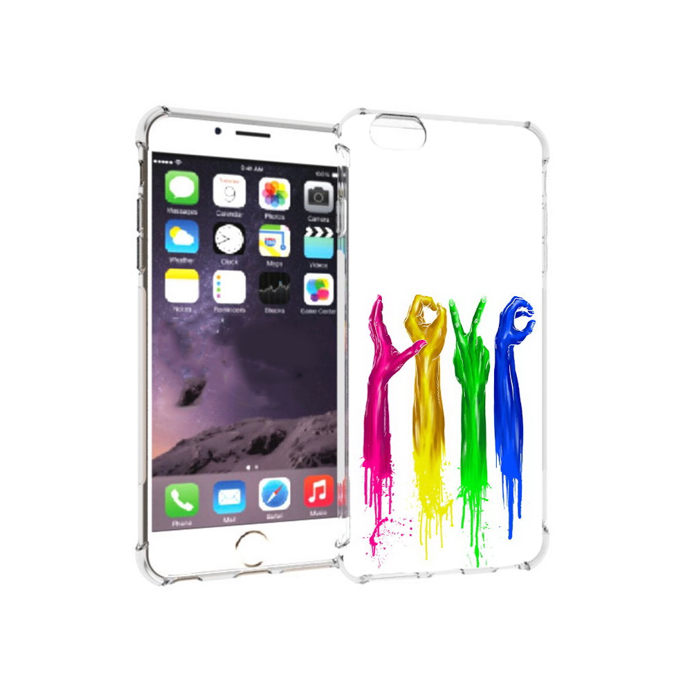 

Чехол MyPads Tocco для Apple iPhone 6 Plus яркие руки love, Прозрачный, Tocco