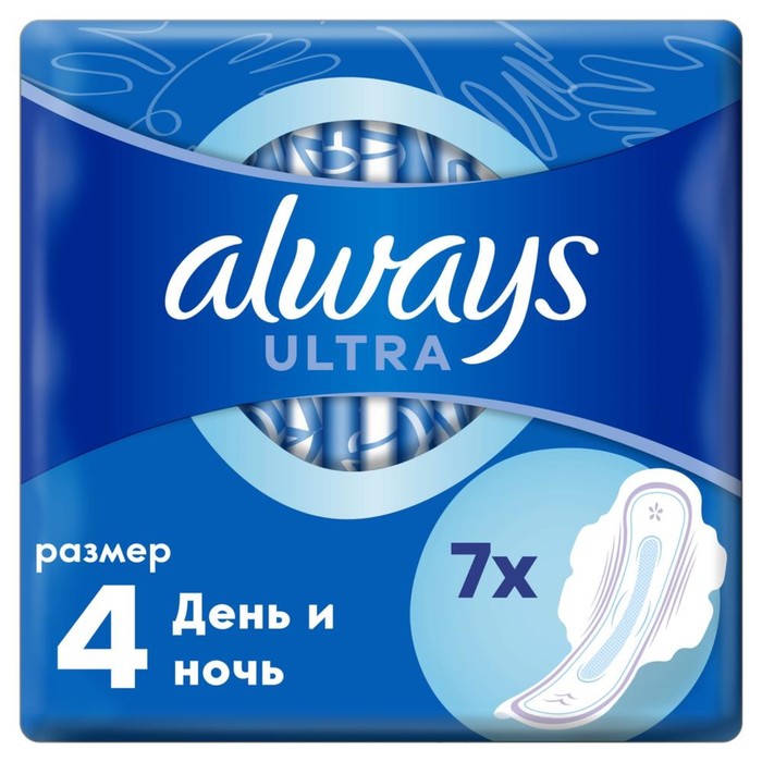 

Прокладки Always Ultra Night, 7 шт, Белый