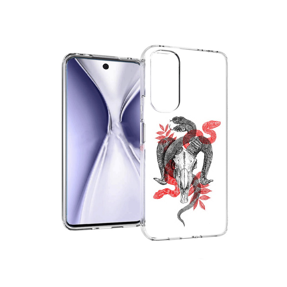 

Чехол MyPads Tocco для Huawei Honor X20 змея в черепе рисунок, Прозрачный, Tocco