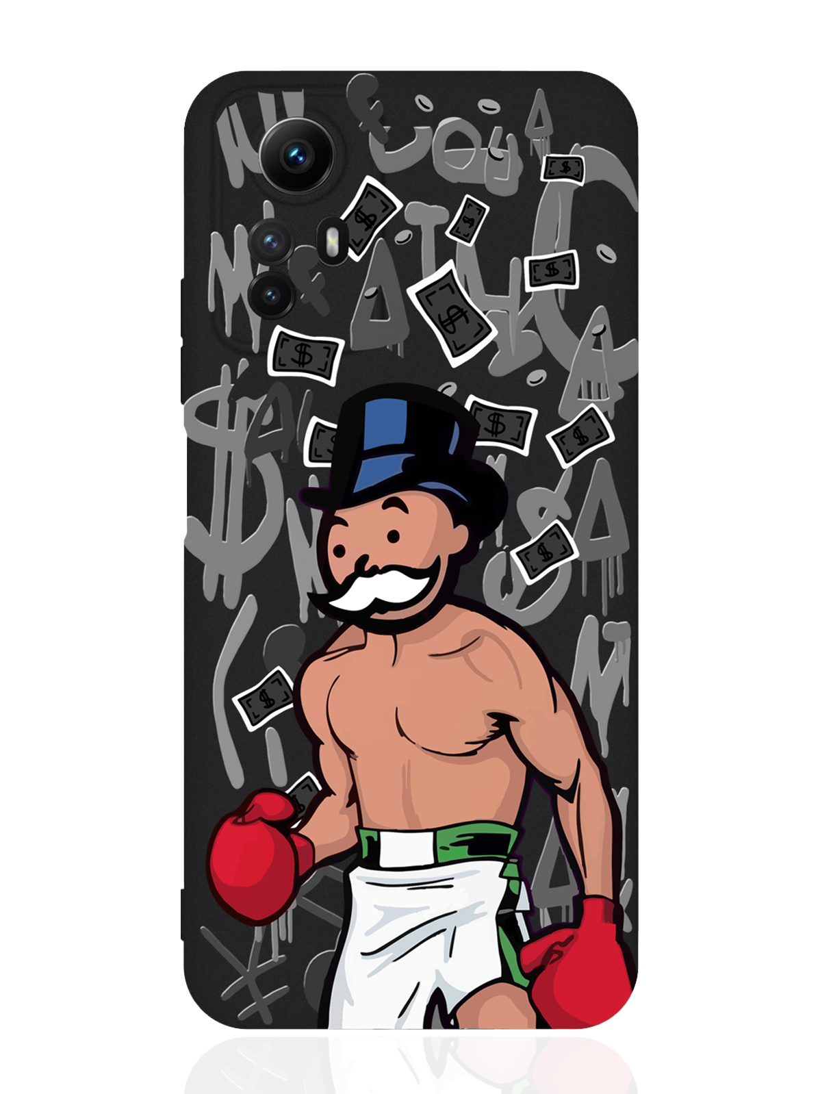 

Чехол для смартфона Xiaomi Redmi Note 12s Monopoly Boxing/ Монополия Боксер черный, Разноцветный