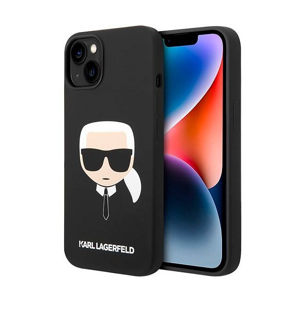 

Чехол для смартфона Karl Lagerfeld Silicone Head iPhone 14 Plus, черный, Silicone Head