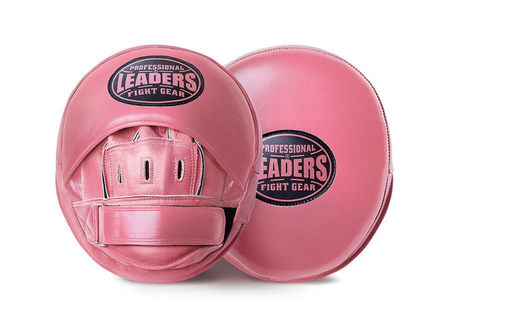 Лапы тренерские LEADERS MID-AIR PINK ONE, кожа, розовые