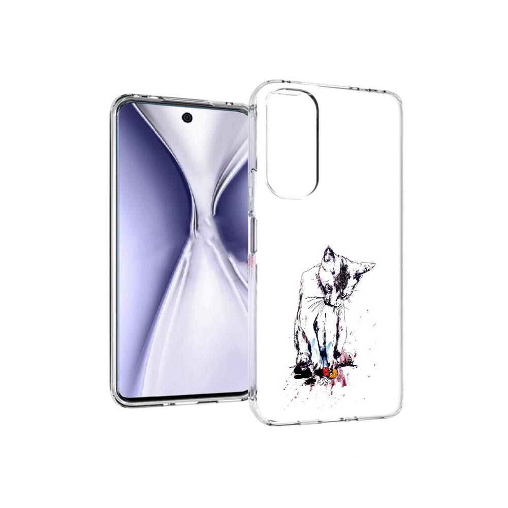 

Чехол MyPads Tocco для Huawei Honor X20 кот и микки, Прозрачный, Tocco