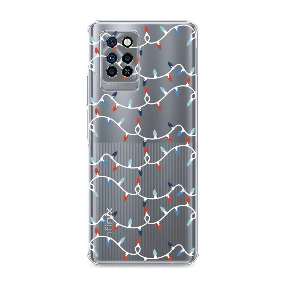 

Чехол на Infinix Note 10 Pro "Разноцветная гирлянда", Белый;красный;синий, 3100150-5