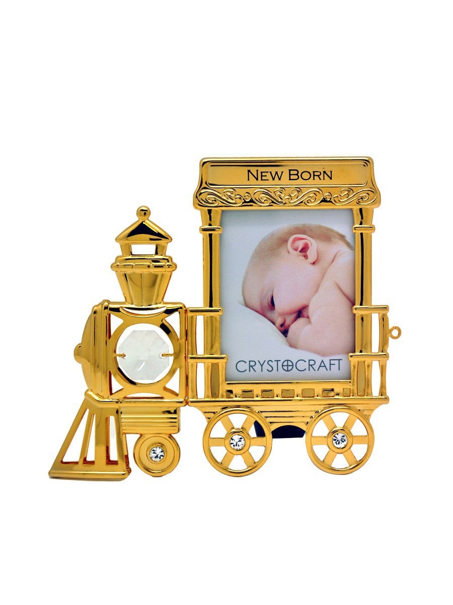 

Фоторамка паровозик CRYSTOCRAFT 491-042-GCL золотистый, 491-042-GCL