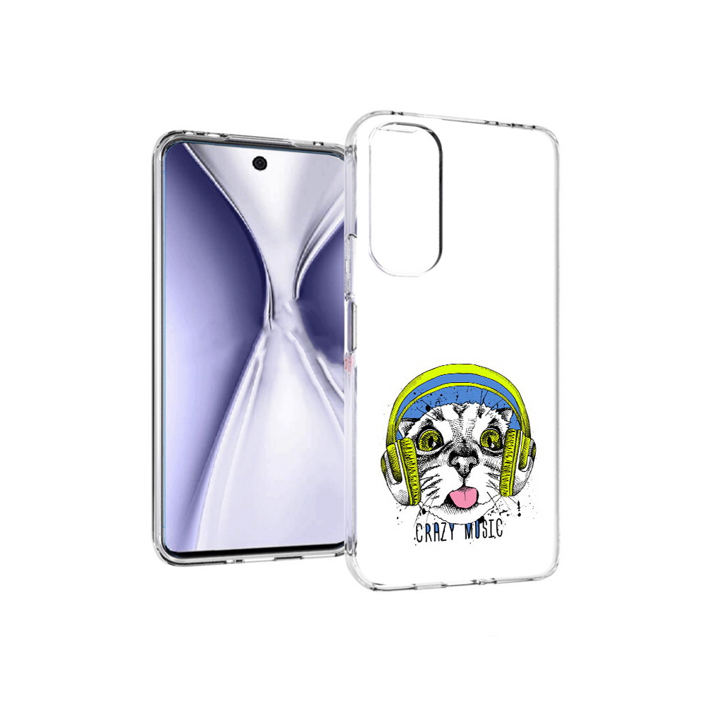 

Чехол MyPads Tocco для Huawei Honor X20 кошка в наушниках рисунок, Прозрачный, Tocco
