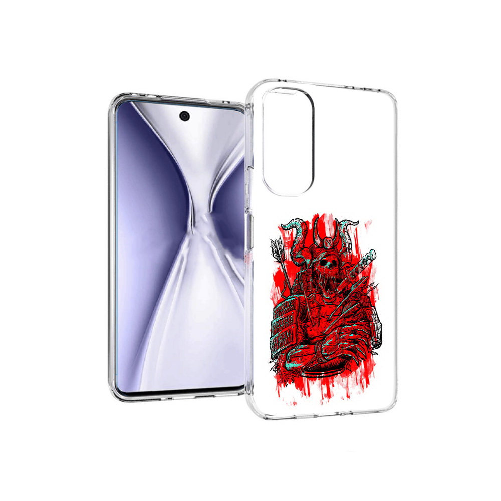 Чехол MyPads Tocco для Huawei Honor X20 красный скелет воин