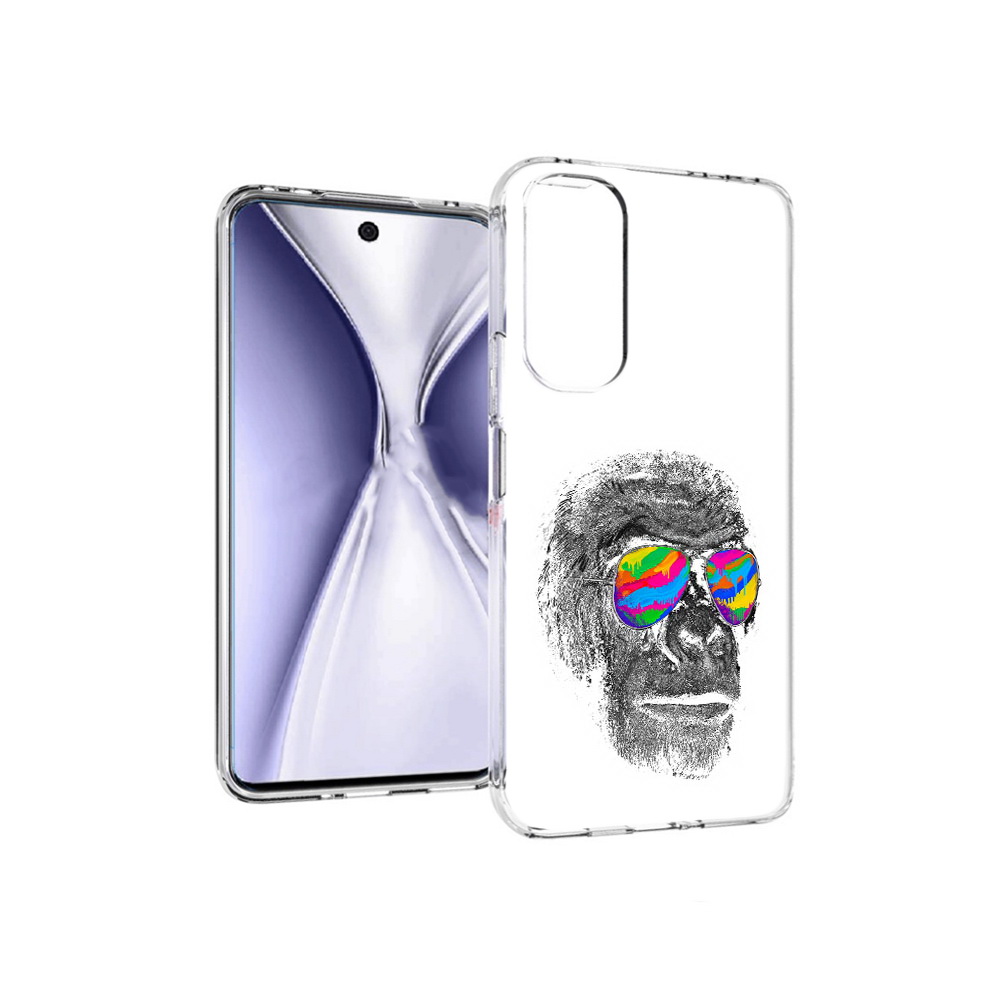

Чехол MyPads Tocco для Huawei Honor X20 крутая обезьяна в очках, Прозрачный, Tocco