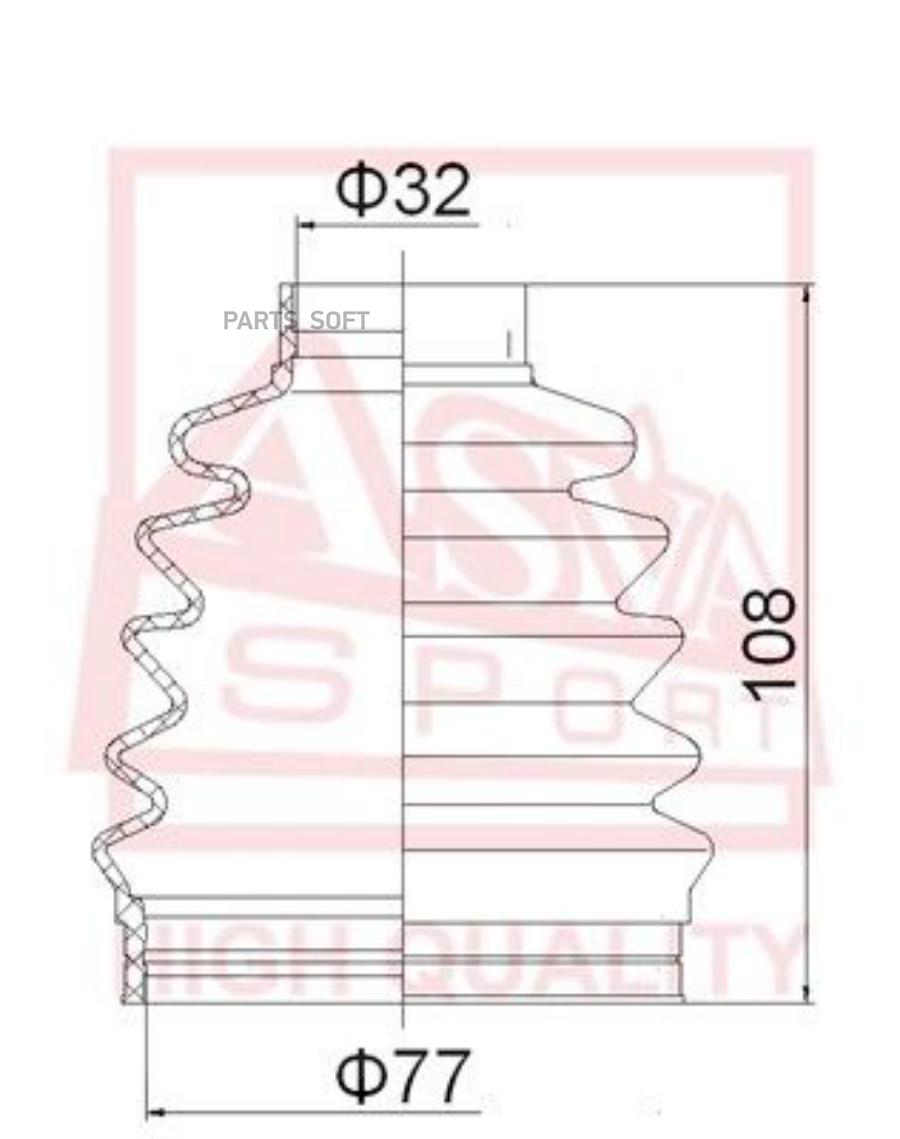 

Пыльник Шрус Наружный 31x80x107 ASVA арт. ASBT-CA2