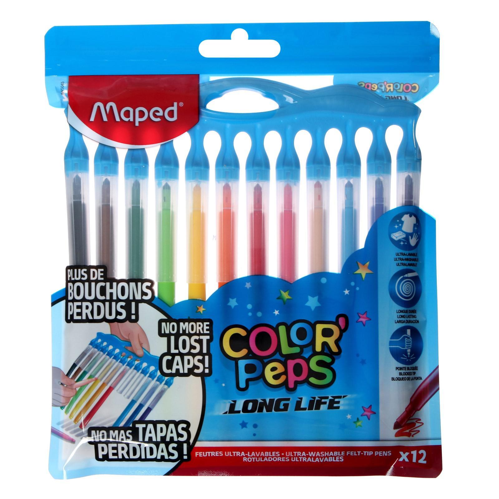 

Фломастеры Maped Color Peps Long Life, 12 цветов, Color Peps Long Life