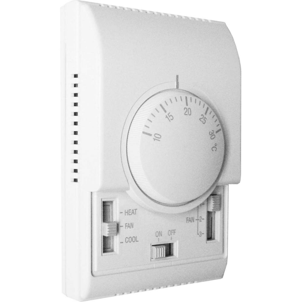 

Комнатный термостат со встроенным трехступенчатым переключателем скорости ГРЕЕРС TDS, Белый