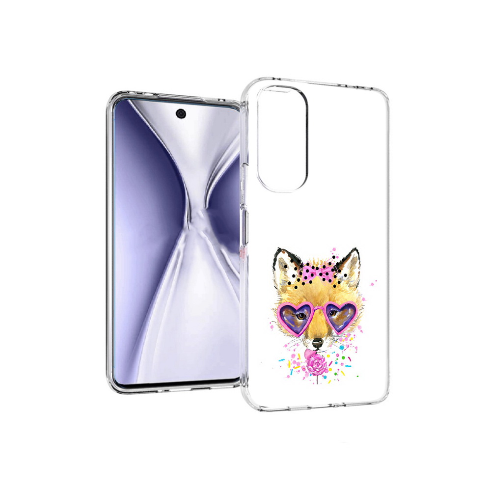 

Чехол MyPads Tocco для Huawei Honor X20 лисенок с бантиком, Прозрачный, Tocco