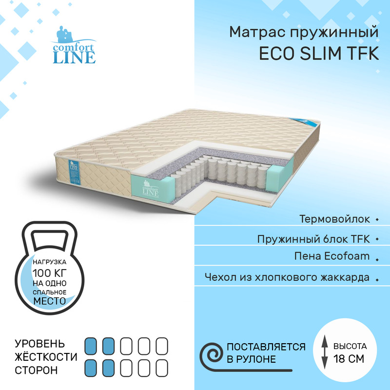

Матрас пружинный Comfort Line Eco Slim TFK 75х190, высота 18 см, Eco Slim TFK