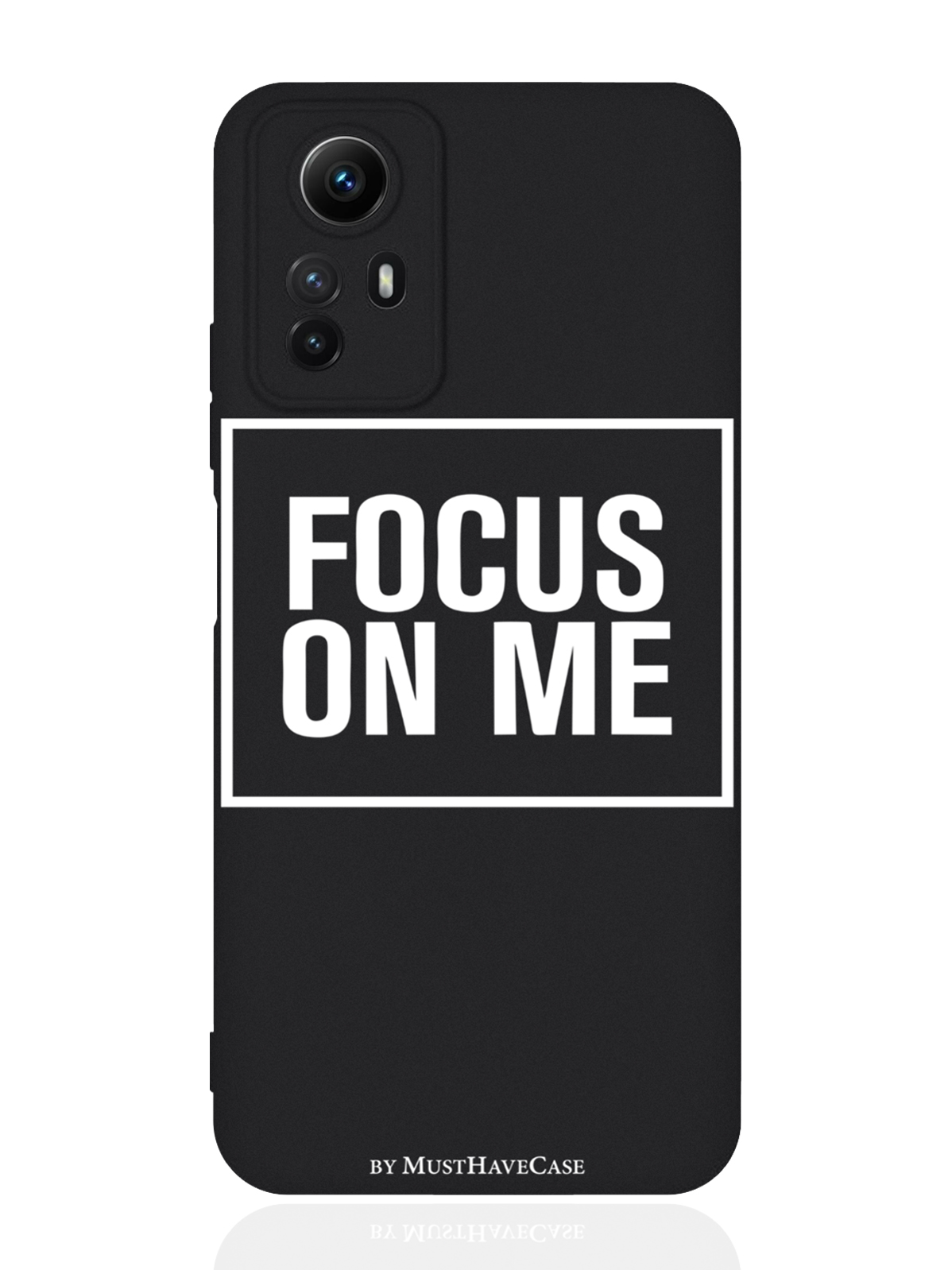 

Чехол для смартфона Xiaomi Redmi Note 12s черный силиконовый Focus on me, Черный;белый