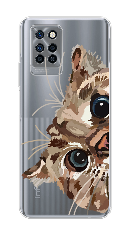 

Чехол на Infinix Note 10 Pro "Любопытный кот", Коричневый;синий;черный, 3100150-1