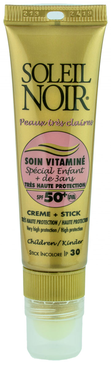 

Soleil Noir 2 в 1 Крем SOIN VITAMINE SPF 50+ SPESIAL INFANT и бальзам для губ STICK SPF 30