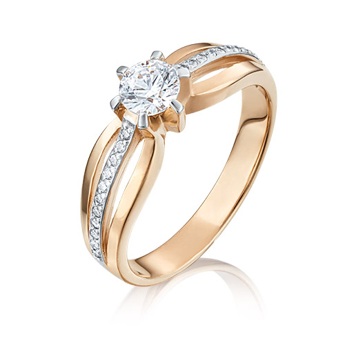 

Кольцо из красного золота с фианитом р. 18 PLATINA jewelry 01-3054-00-501-1110-38, 01-3054-00-501-1110-38