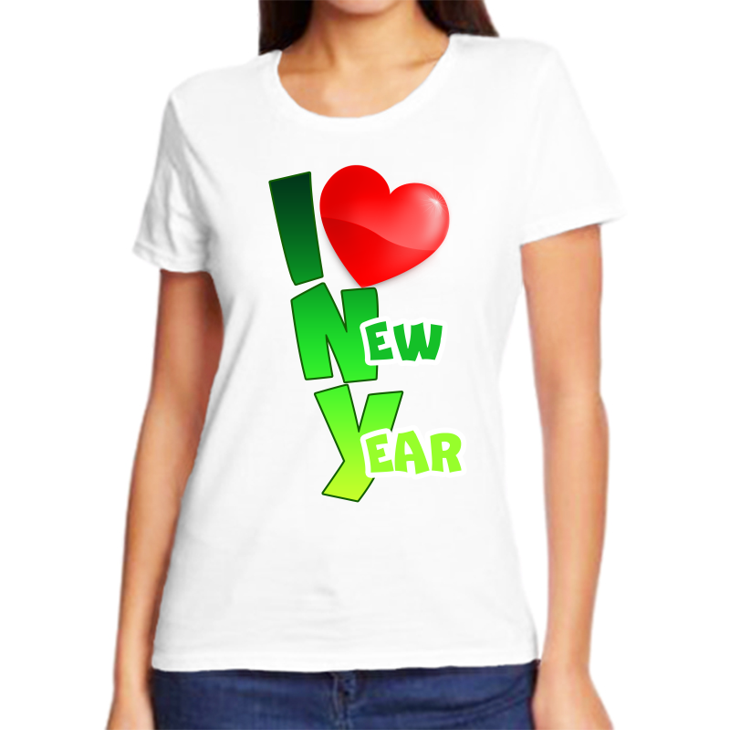 

Футболка женская белая 54 р-р новогодняя i love new year, Белый, fzh_i_love_new_year