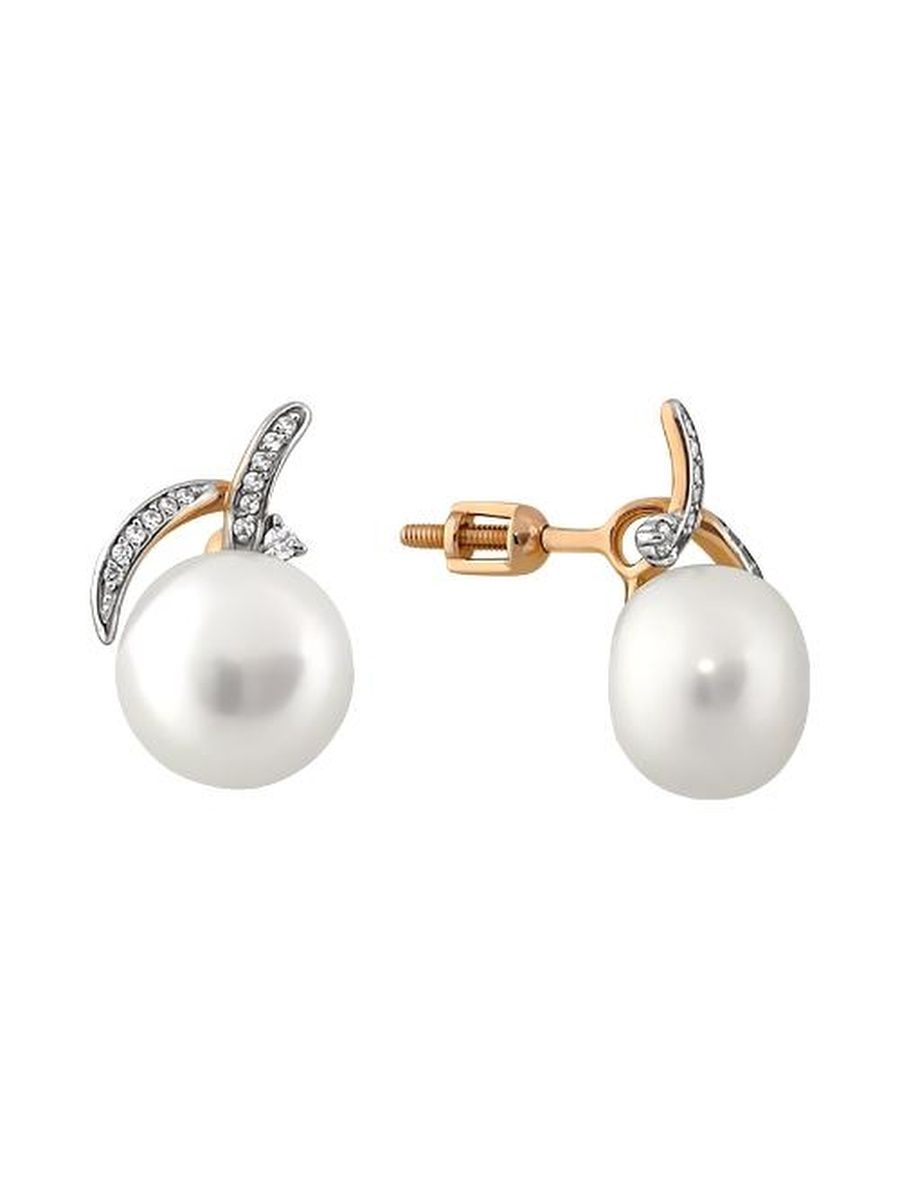 

Серьги пусеты из золота TEO MAORI 89180815, жемчуг культивированный, 89180815