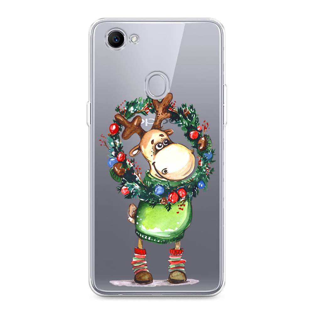 

Чехол для Oppo F7 "Олень с новогодним венком", 250350-4