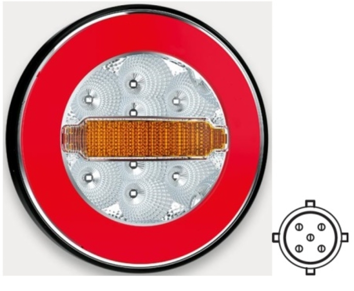 фото Фонарь задний led 3-функциональный, 140х50,5 с проводом 1м fristom арт. ft113led