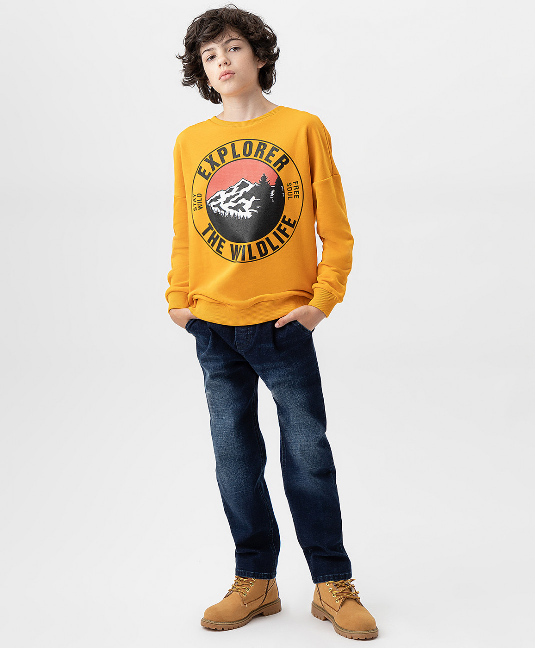 

Джинсы dad fit синие Button Blue 222BBBJC63061000 р.140, Синий, 222BBBJC63061000