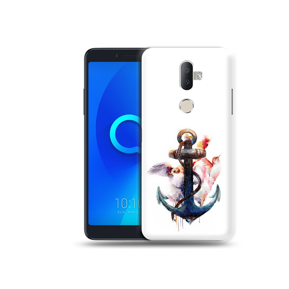 

Чехол MyPads Tocco для Alcatel 3V якорь с птицами, Прозрачный, Tocco