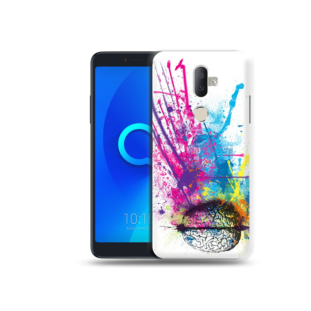 

Чехол MyPads Tocco для Alcatel 3V яркий красочный мозг, Прозрачный, Tocco