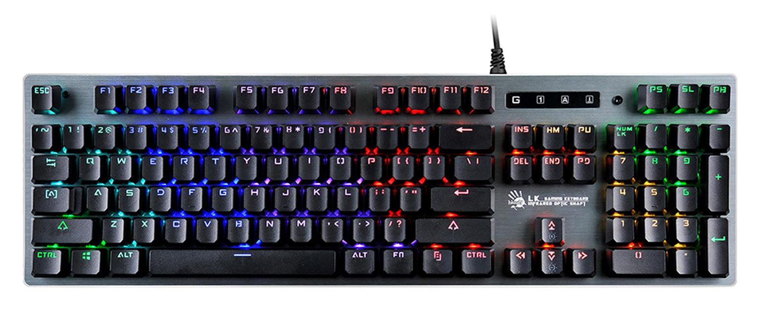 Клавиатура A4Tech Bloody B765 механическая серый USB for gamer LED (B765 GREY/NEON (GREEN