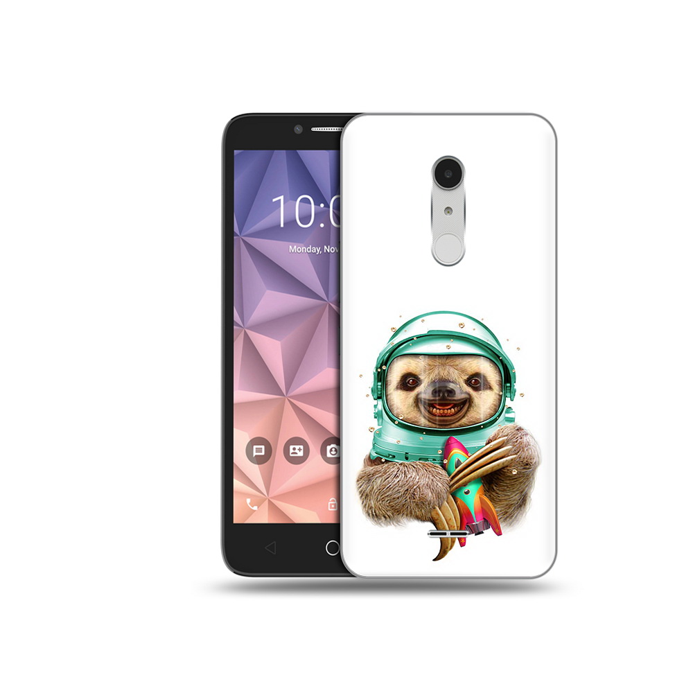 

Чехол MyPads Tocco для Alcatel A3 XL Ленивец астронавт, Прозрачный, Tocco