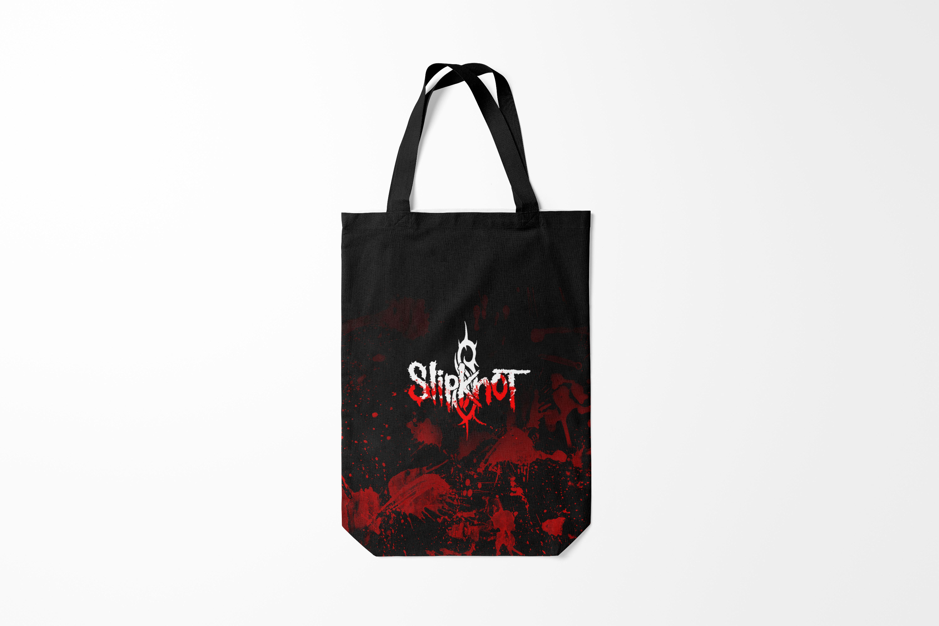 

Сумка шoппер унисекс Burnettie Slipknot пятна, черный, Slipknot пятна