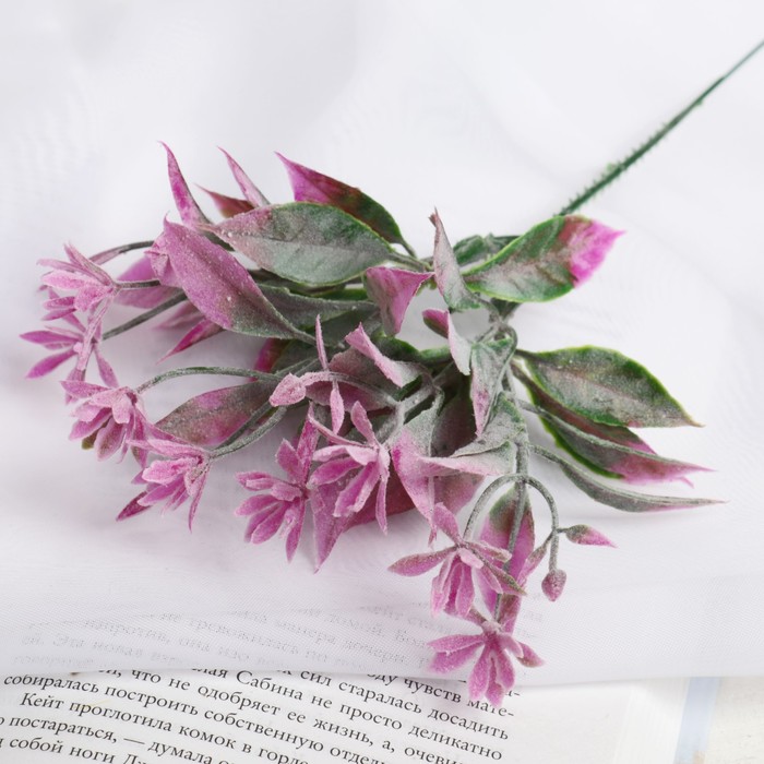 

Букет "Цветочки с листиками" 22 см, (с напылением), микс (6 шт), В ассортименте